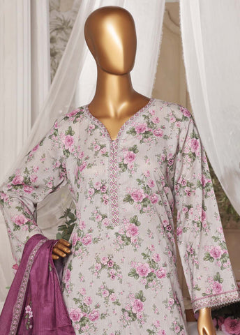Bin Saeed Fabric - NSM-0170- 3 Piece Printed Stitched Suit