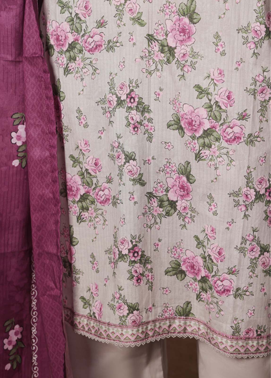 Bin Saeed Fabric - NSM-0170- 3 Piece Printed Stitched Suit