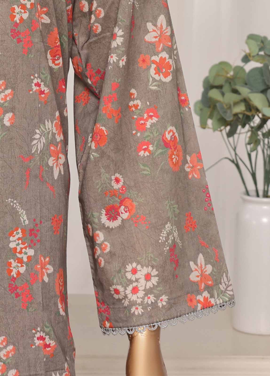 Bin Saeed Fabric - NSM-0171-PR R1-4- 3 Piece Printed Stitched Suit