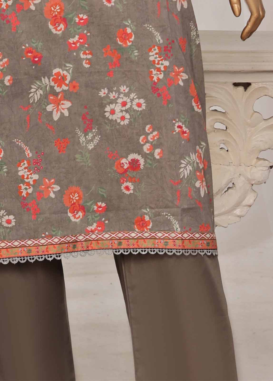 Bin Saeed Fabric - NSM-0171-PR R1-4- 3 Piece Printed Stitched Suit