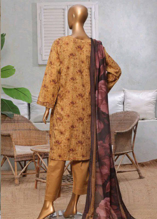 NSM-0172 R-05- 3 Piece Printed Stitched Suit