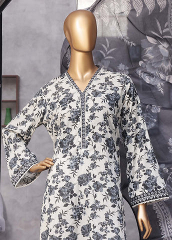 Bin Saeed Fabric - NSM-0175- 3 Piece Printed Stitched Suit
