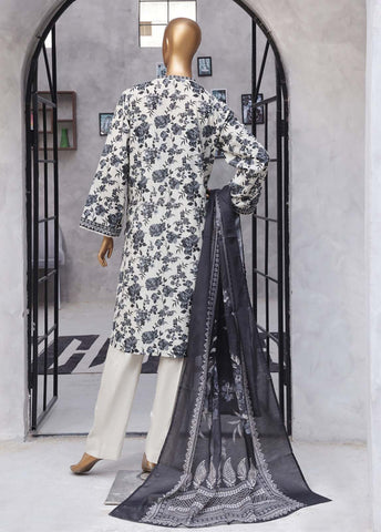 Bin Saeed Fabric - NSM-0175- 3 Piece Printed Stitched Suit