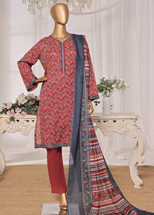 NSM-0177 R-05- 3 Piece Printed Stitched Suit