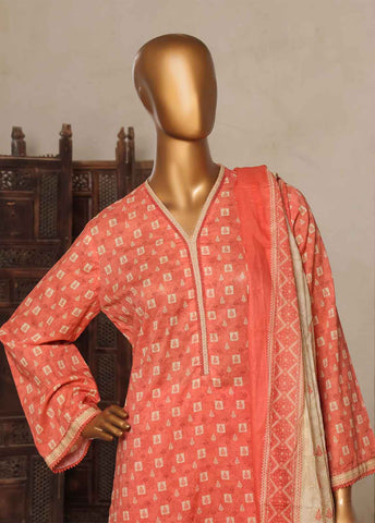 Bin Saeed Fabric - NSM-0179-PR-R2-5- 3 Piece Printed Stitched Suit