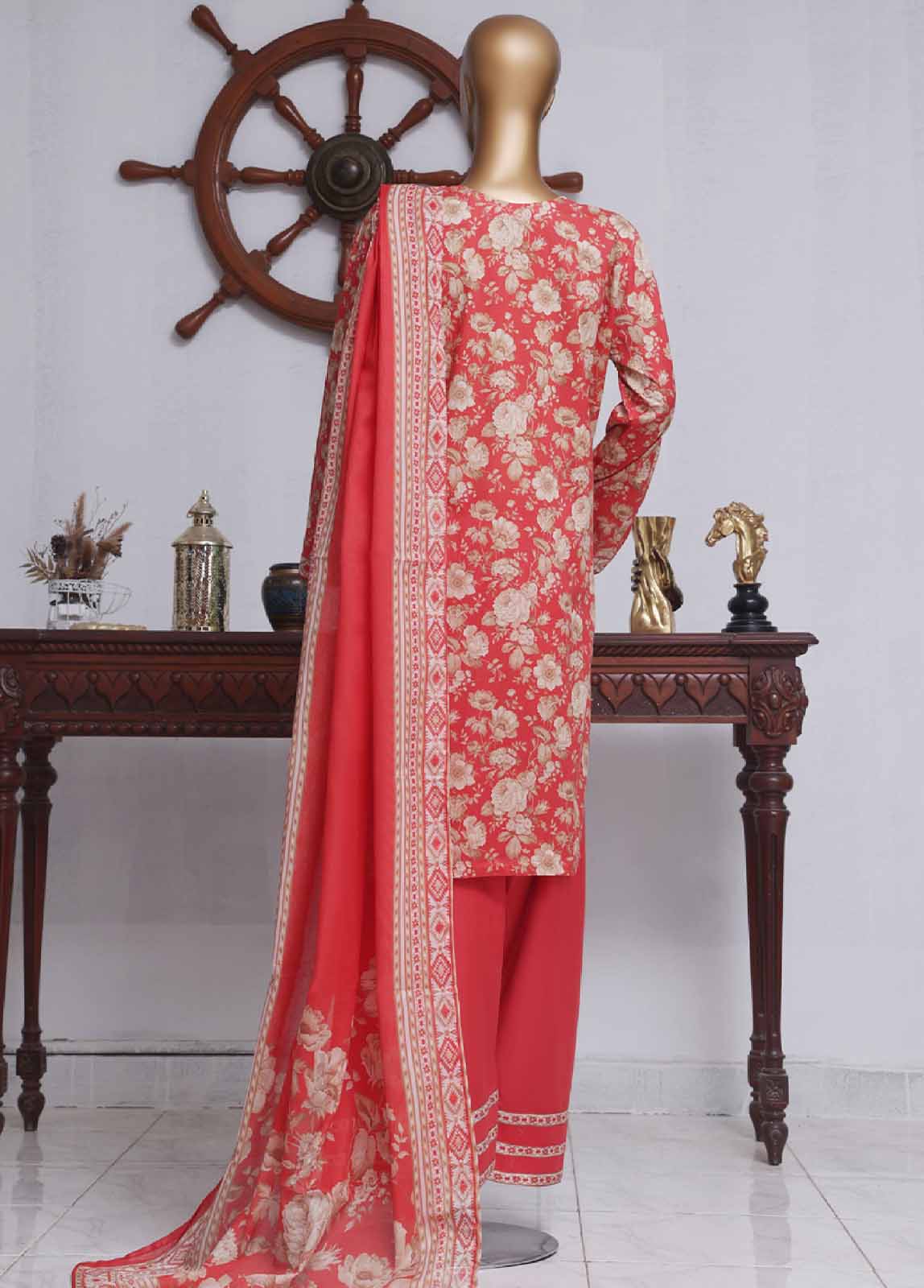 NSM-017- 3 Piece Printed Farshi Shalwar Suit