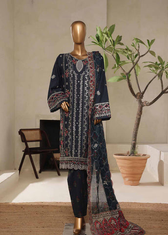 Bin Saeed Fabric - NSM-018-DEMB- 3 Piece Luxury Embroidered Stitched Suit