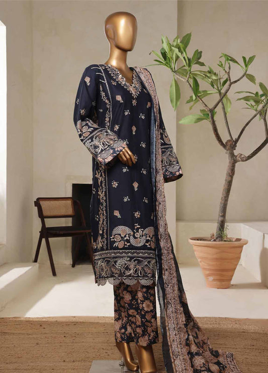 NSM-018-DEMB- 3 Piece Luxury Embroidered Stitched Suit