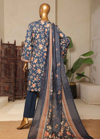 Bin Saeed Fabric - NSM-0181-PR-R2-5- 3 Piece Printed Stitched Suit