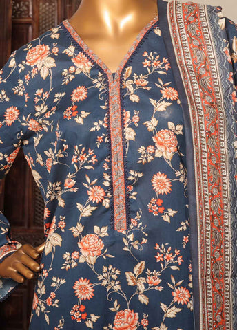 Bin Saeed Fabric - NSM-0181-PR-R2-5- 3 Piece Printed Stitched Suit