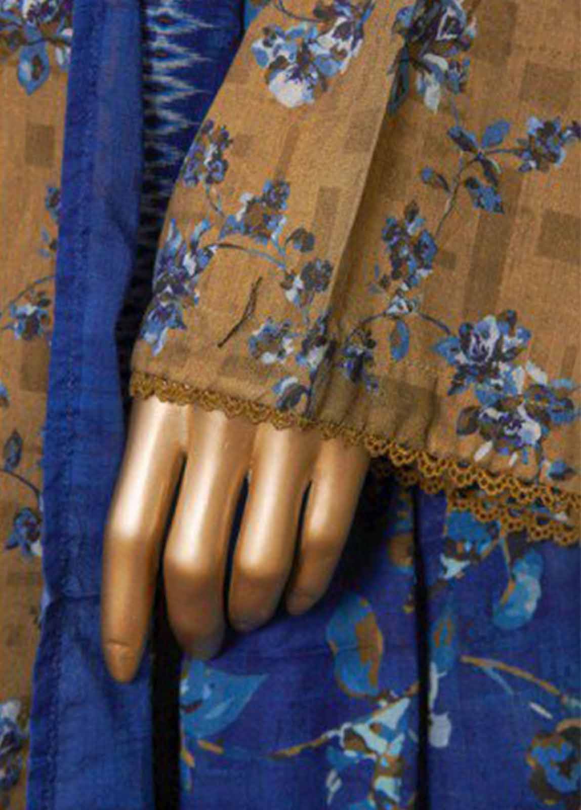 Bin Saeed Fabric - NSM-0182-PR R1-4- 3 Piece Printed Stitched Suit