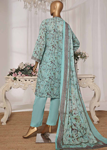 Bin Saeed Fabric - NSM-0183-PR R1-4- 3 Piece Printed Stitched Suit