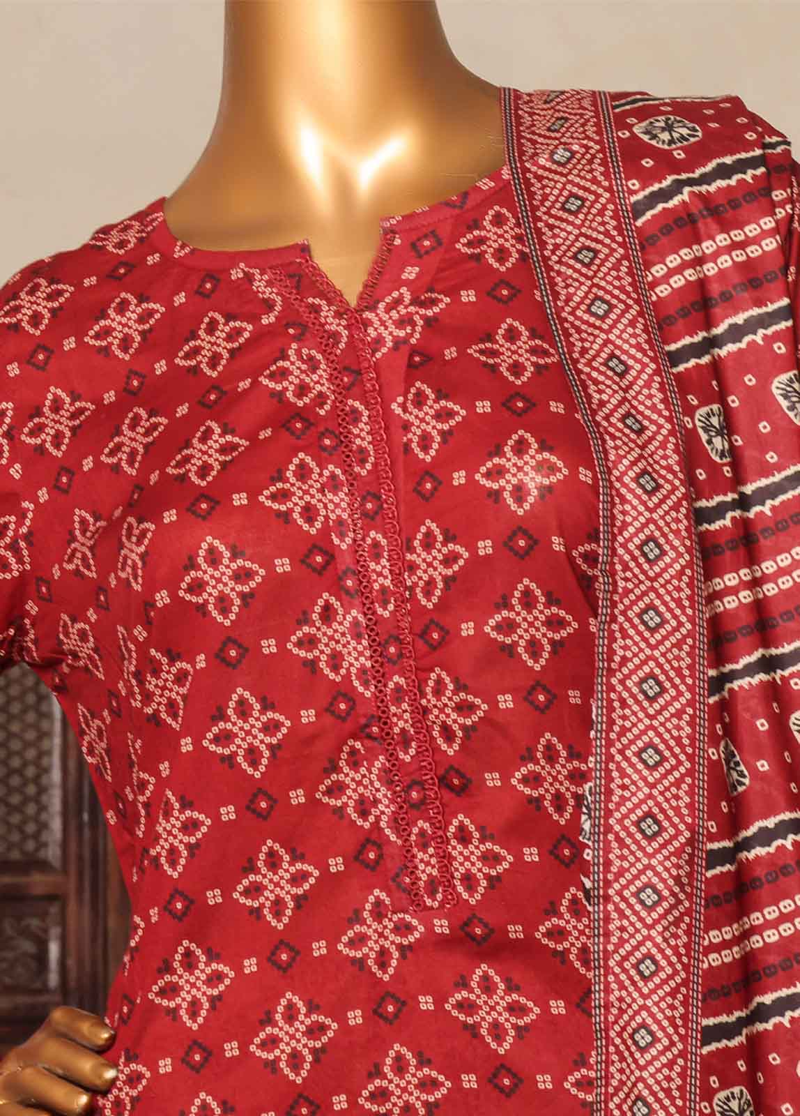 Bin Saeed Fabric - NSM-0191-PR-R2-5- 3 Piece Printed Stitched Suit