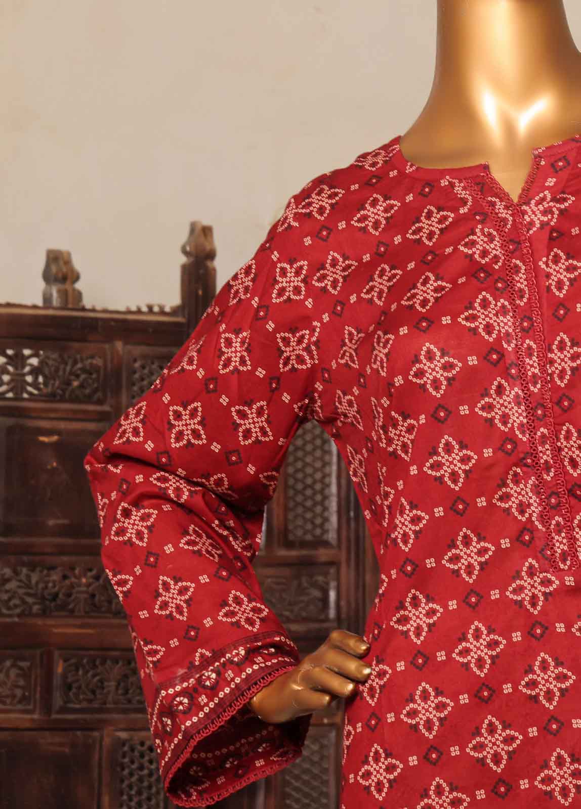 Bin Saeed Fabric - NSM-0191-PR-R2-5- 3 Piece Printed Stitched Suit