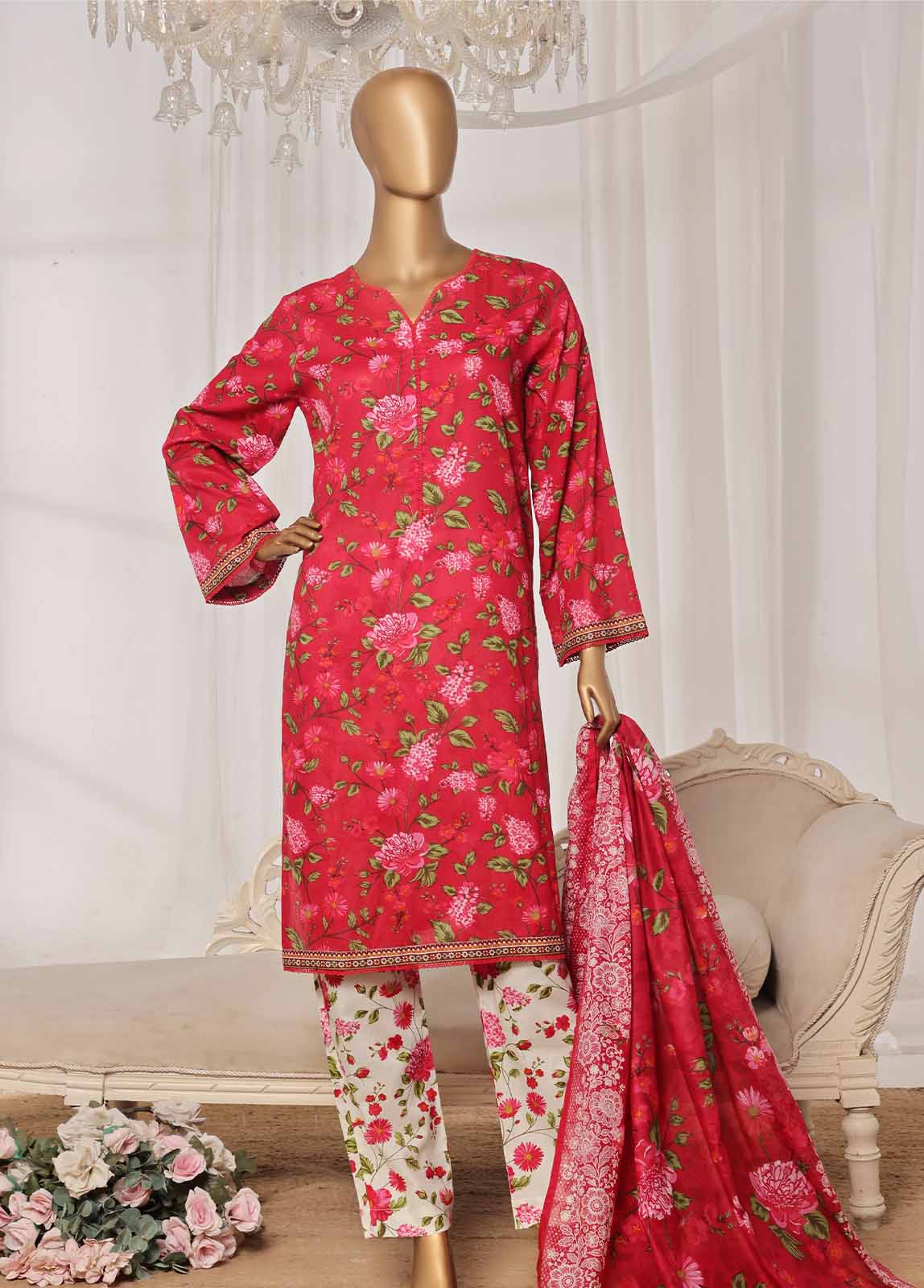 NSM-0193-PR R1-4- 3 Piece Printed Stitched Suit