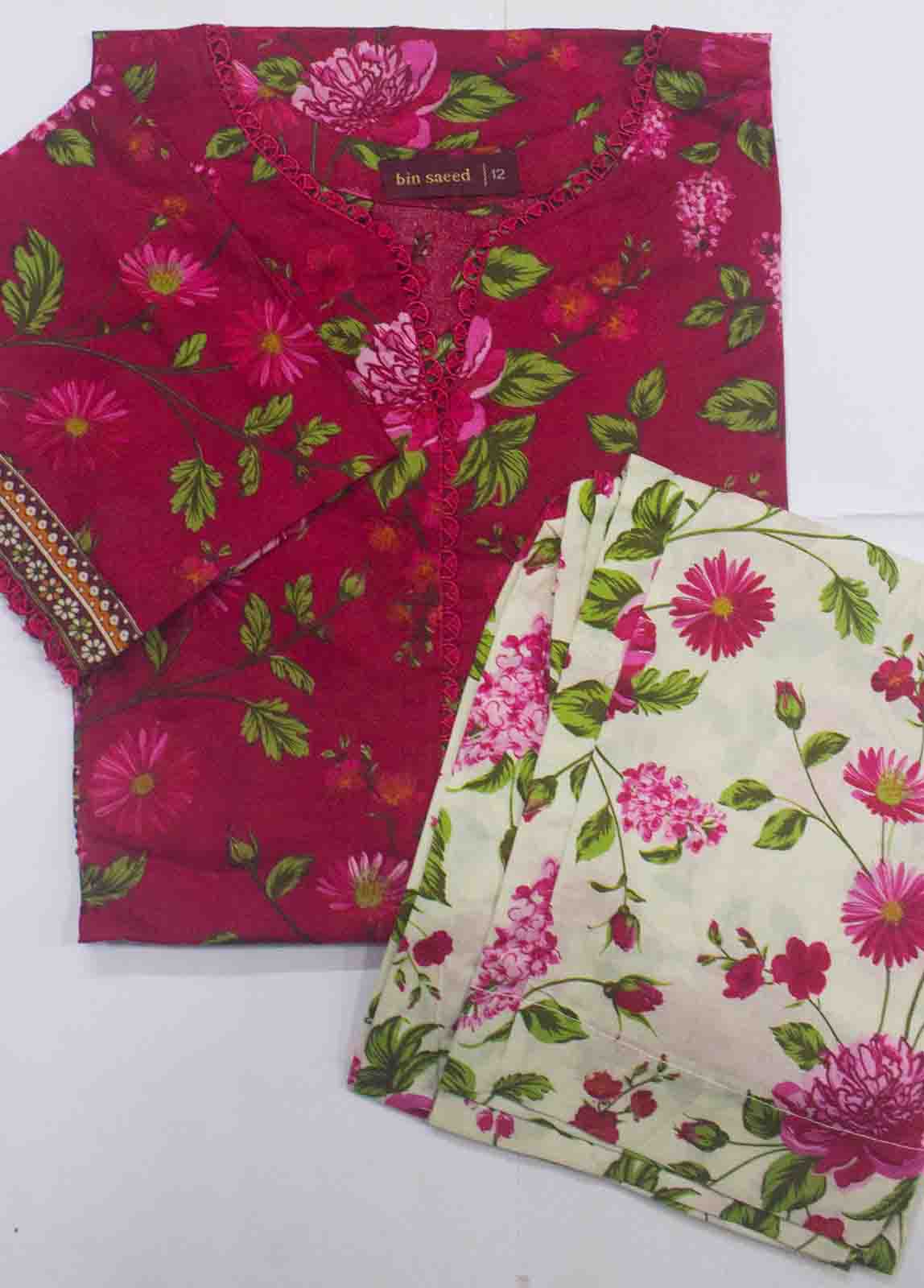 Bin Saeed Fabric - NSM-0193- 2 Piece Printed Cotton Stitched Co Ords