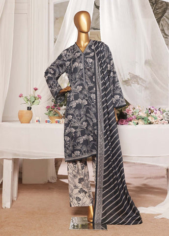Bin Saeed Fabric - NSM-0194- 3 Piece Printed Stitched Suit