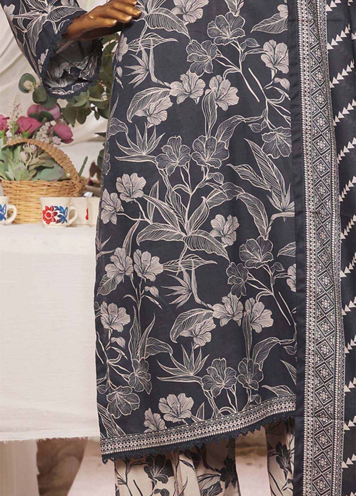 NSM-0194- 3 Piece Printed Stitched Suit