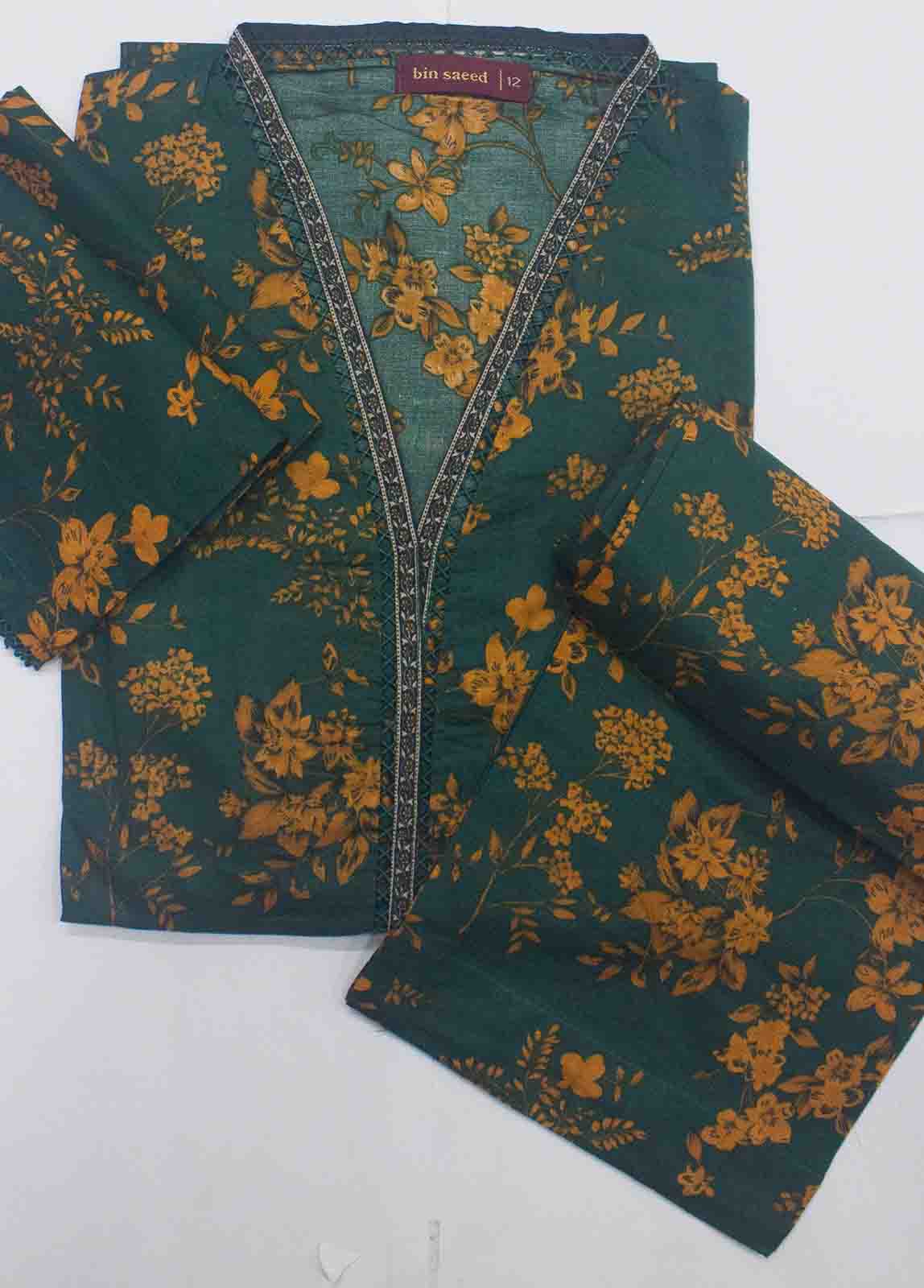 Bin Saeed Fabric - NSM-0196- 2 Piece Printed Cotton Stitched Co Ords