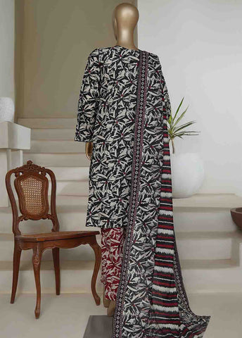 Bin Saeed Fabric - NSM-0197-PR R10-11- 3 Piece Printed Cotton Stitched Suit