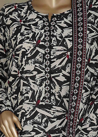 Bin Saeed Fabric - NSM-0197-PR R10-11- 3 Piece Printed Cotton Stitched Suit