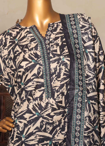 Bin Saeed Fabric - NSM-0198-PR-R2-5- 3 Piece Printed Stitched Suit