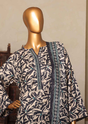 Bin Saeed Fabric - NSM-0198-PR-R2-5- 3 Piece Printed Stitched Suit