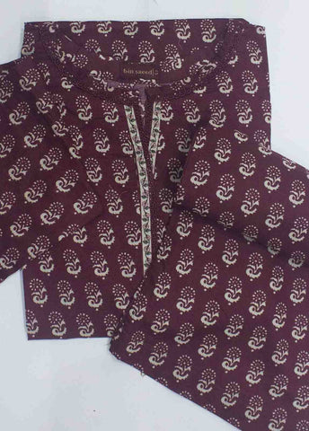 Bin Saeed Fabric - NSM-0199- 2 Piece Printed Cotton Stitched Co Ords