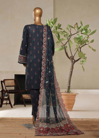 Bin Saeed Fabric - NSM-020-DEMB- 3 Piece Luxury Embroidered Stitched Suit