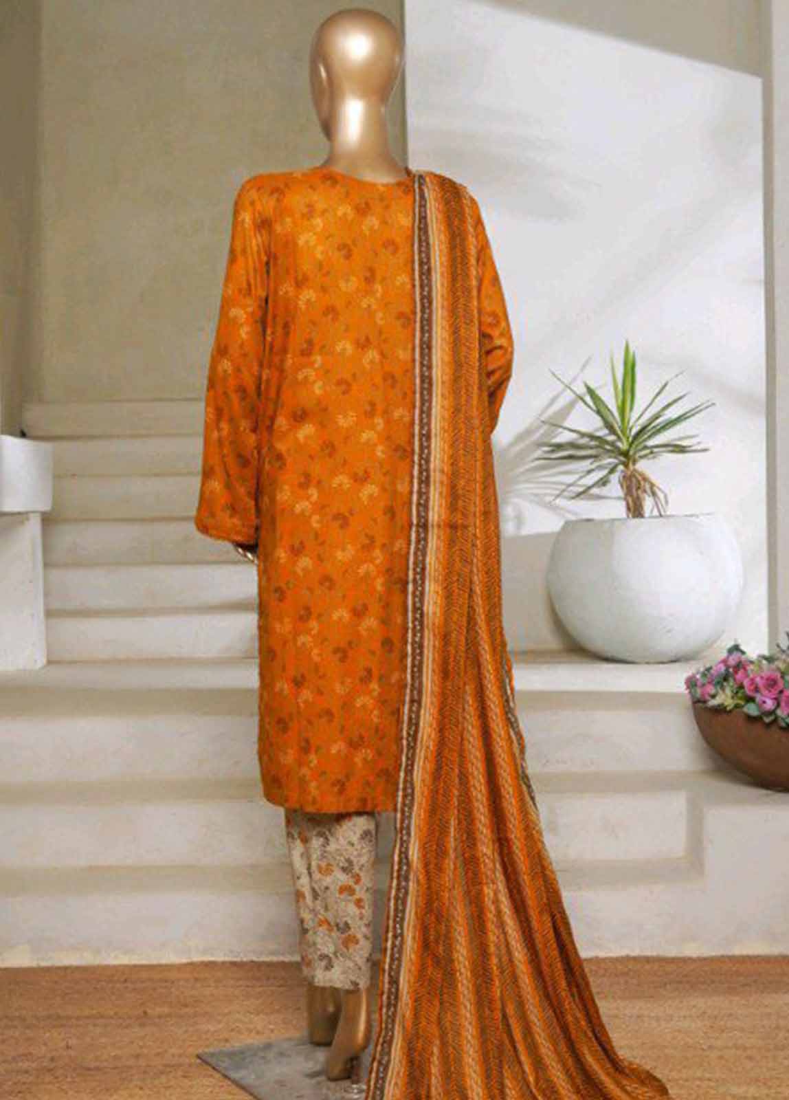 NSM-0202-PR R1-4- 3 Piece Printed Stitched Suit