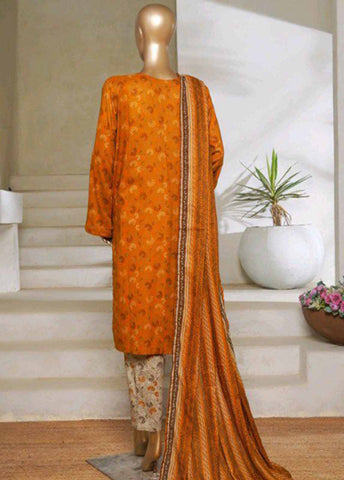 Bin Saeed Fabric - NSM-0202-PR R1-4- 3 Piece Printed Stitched Suit