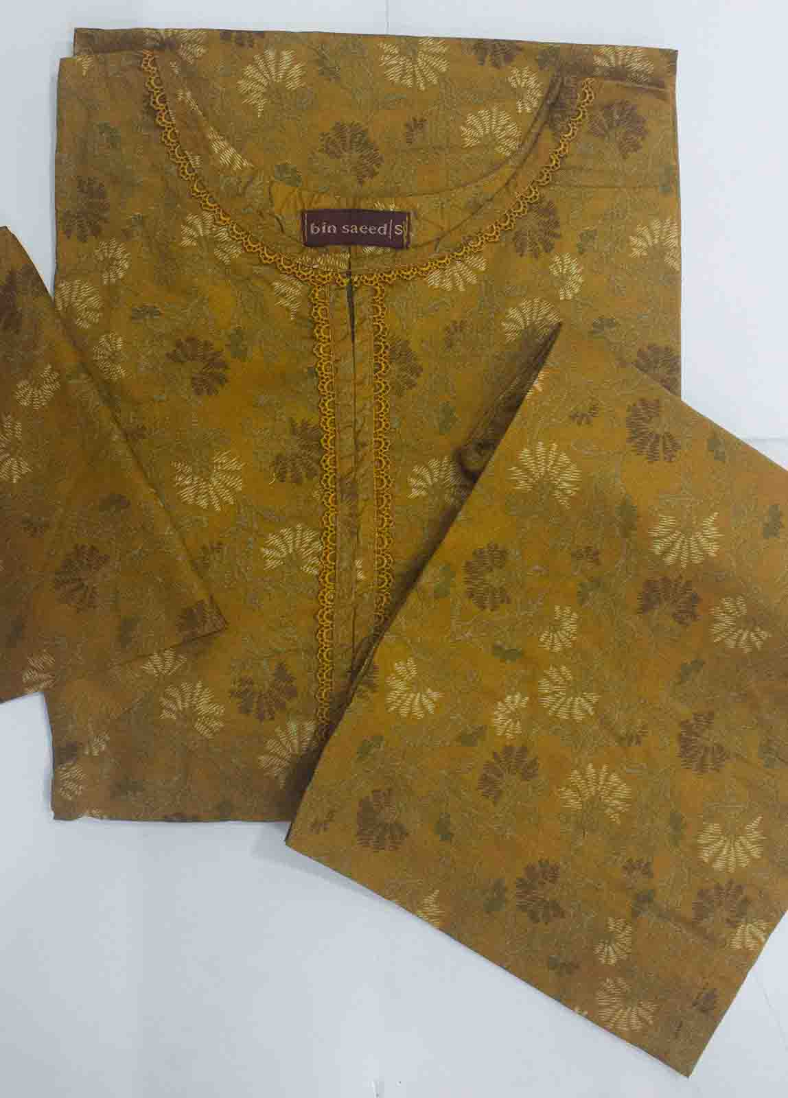 Bin Saeed Fabric - NSM-0202- 2 Piece Printed Cotton Stitched Co Ords