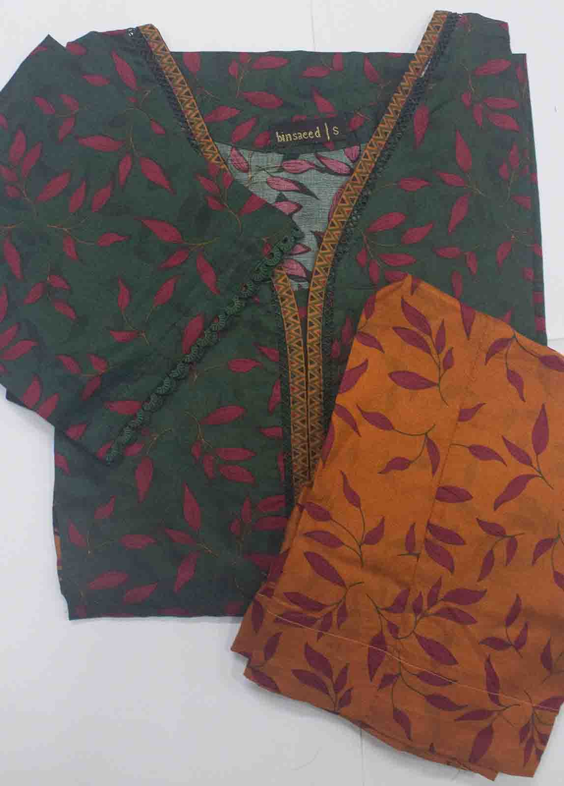 Bin Saeed Fabric - NSM-0209-B- 2 Piece Printed Cotton Stitched Co Ords