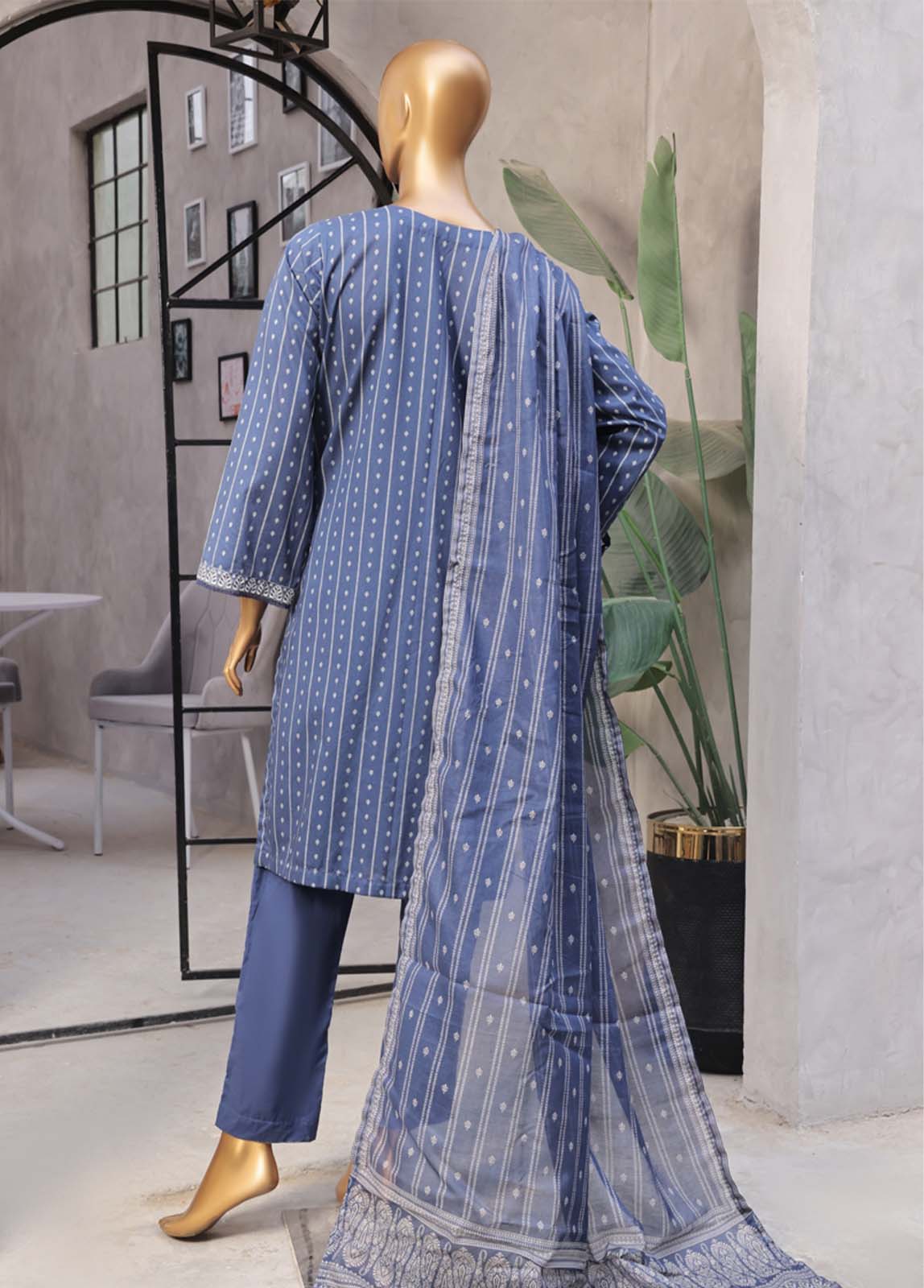 Bin Saeed Fabric - NSM-021- 3 Piece Printed Stitched Suit