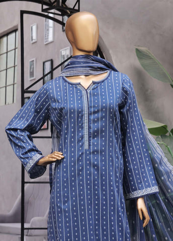 Bin Saeed Fabric - NSM-021- 3 Piece Printed Stitched Suit