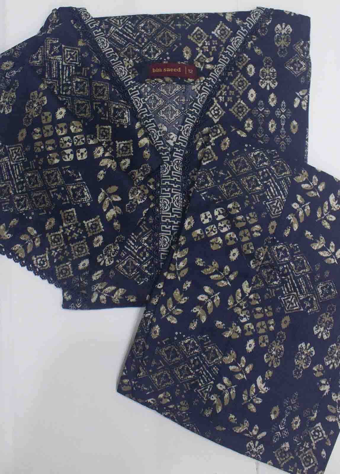 Bin Saeed Fabric - NSM-0213- 2 Piece Printed Cotton Stitched Co Ords