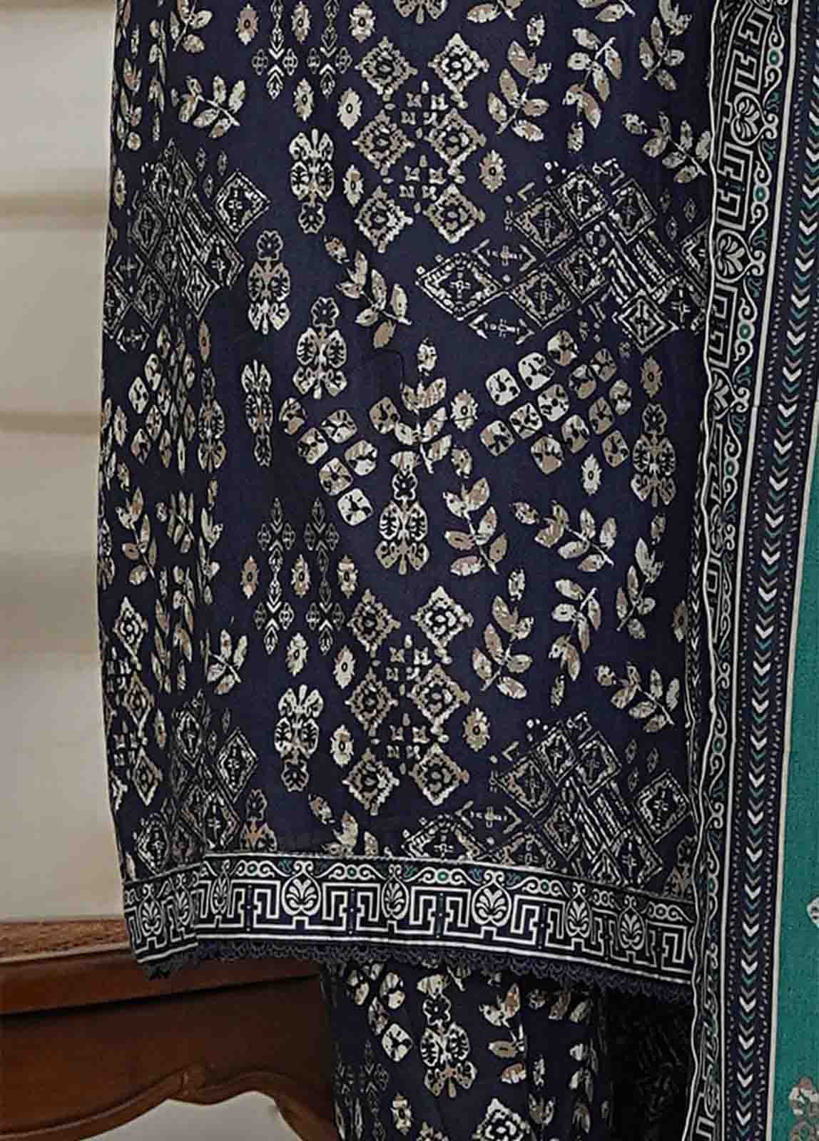 Bin Saeed Fabric - NSM-0213 A-PR R10-11- 3 Piece Printed Cotton Stitched Suit