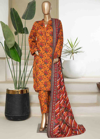 Bin Saeed Fabric - NSM-0215-PR R10-11- 3 Piece Printed Cotton Stitched Suit