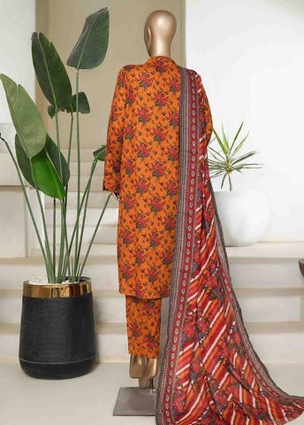 Bin Saeed Fabric - NSM-0215-PR R10-11- 3 Piece Printed Cotton Stitched Suit