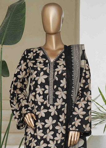 Bin Saeed Fabric - NSM-0216-PR R10-11- 3 Piece Printed Cotton Stitched Suit
