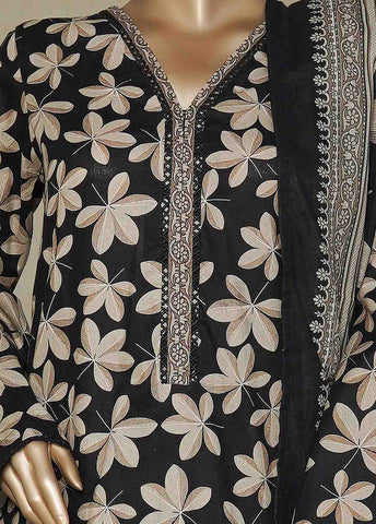 Bin Saeed Fabric - NSM-0216-PR R10-11- 3 Piece Printed Cotton Stitched Suit