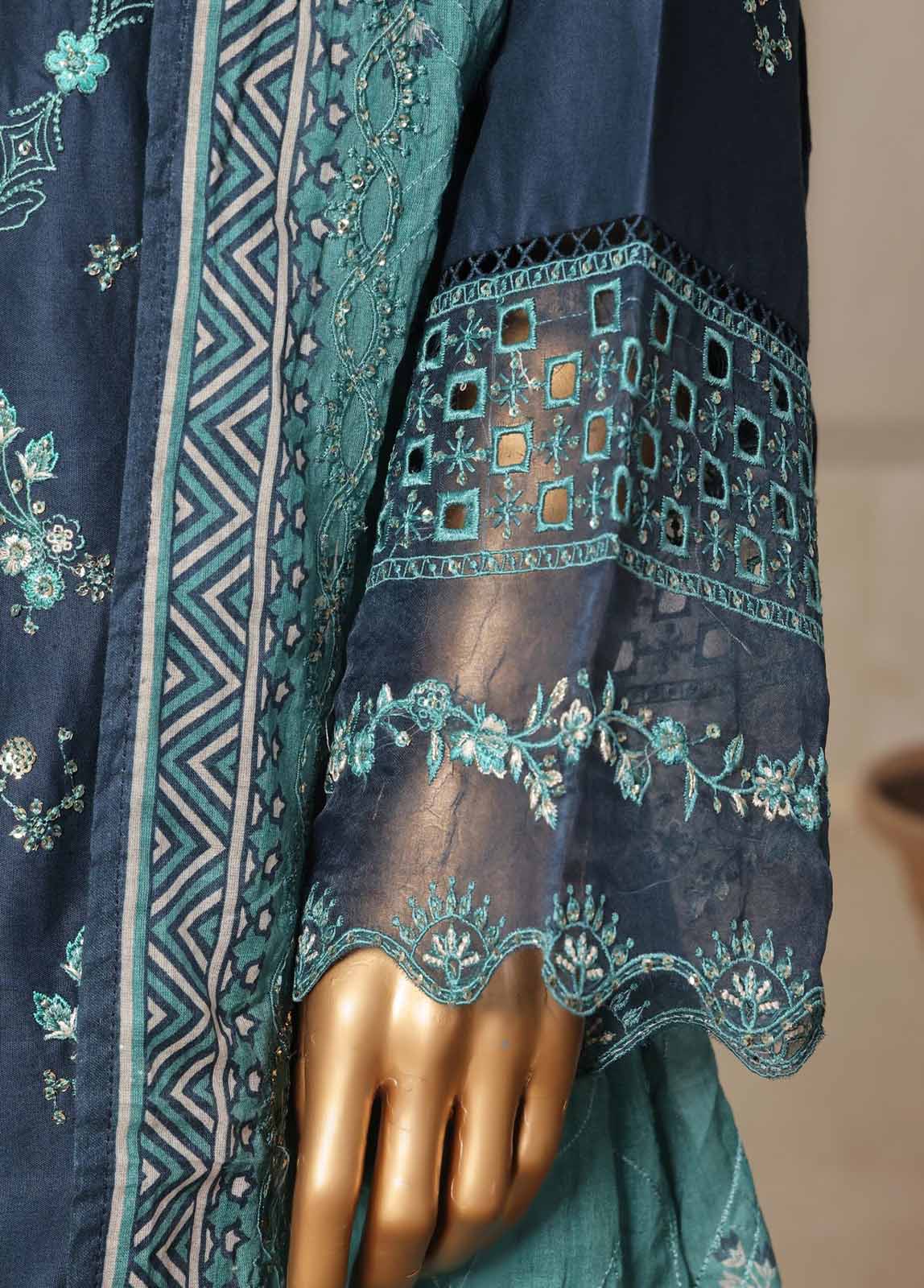 Bin Saeed Fabric - NSM-024-DEMB- 3 Piece Luxury Embroidered Stitched Suit
