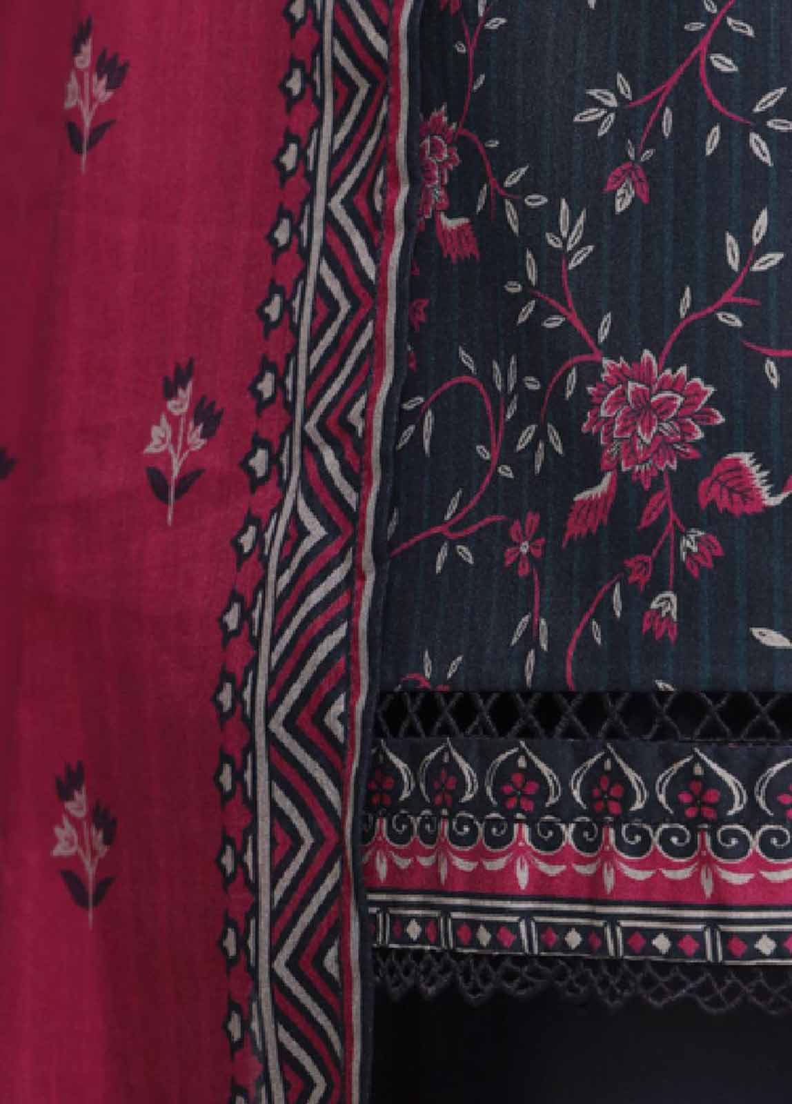 Bin Saeed Fabric - NSM-025- 3 Piece Printed Farshi Shalwar Suit