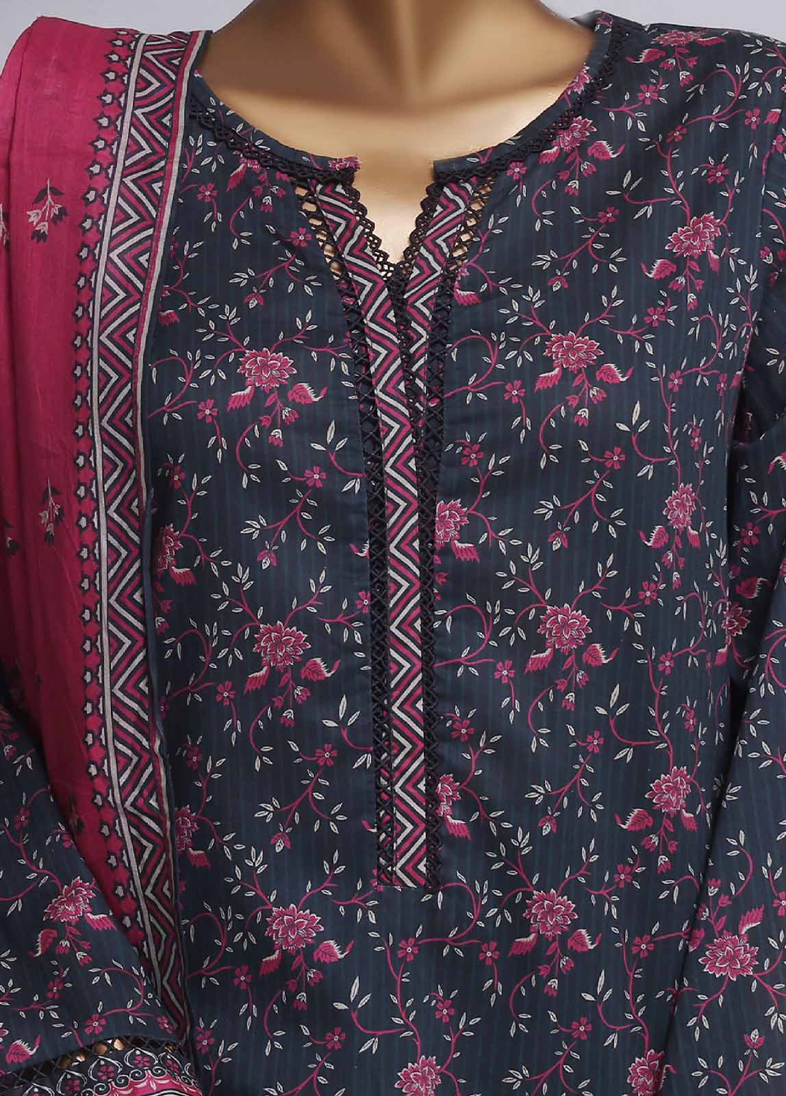 Bin Saeed Fabric - NSM-025- 3 Piece Printed Farshi Shalwar Suit