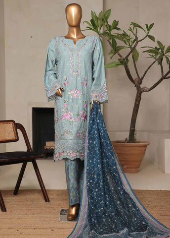 Bin Saeed Fabric - NSM-026-DEMB- 3 Piece Luxury Embroidered Stitched Suit