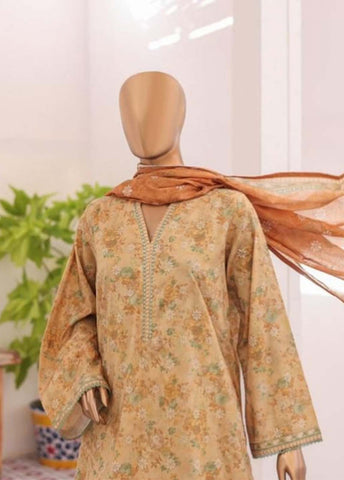 Bin Saeed Fabric - NSM-028- 3 Piece Printed Farshi Shalwar Suit