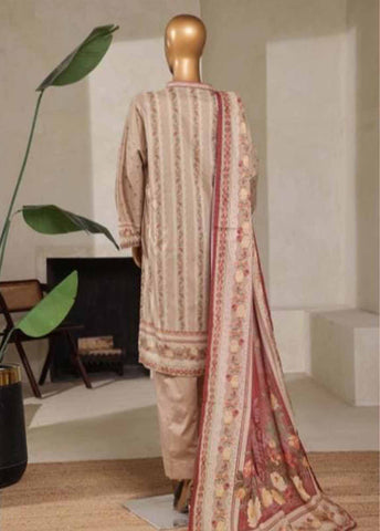 Bin Saeed Fabric - NSM-034- 3 Piece Printed Stitched Suit