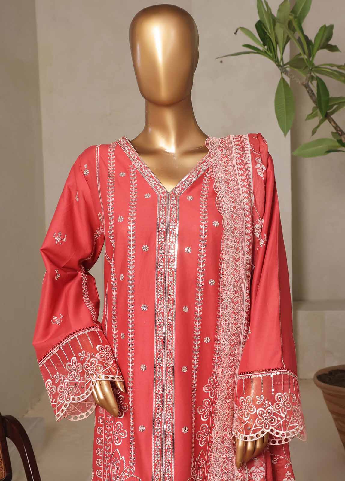 Bin Saeed Fabric - NSM-036-DEMB- 3 Piece Luxury Embroidered Stitched Suit