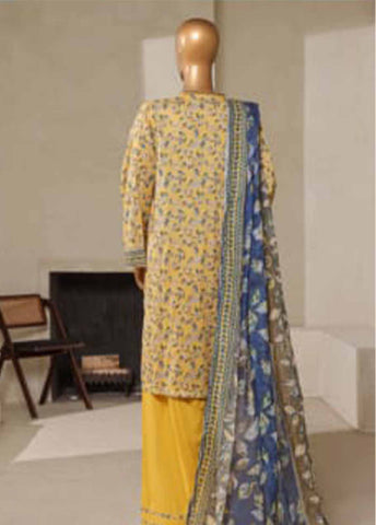 Bin Saeed Fabric - NSM-037- 3 Piece Printed Farshi Shalwar Suit