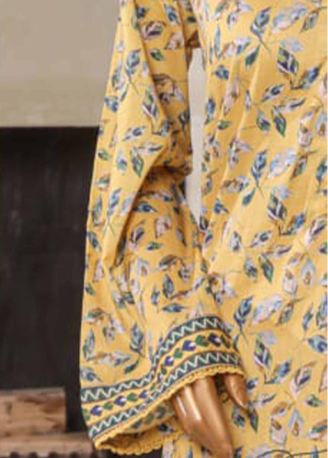 Bin Saeed Fabric - NSM-037- 3 Piece Printed Farshi Shalwar Suit